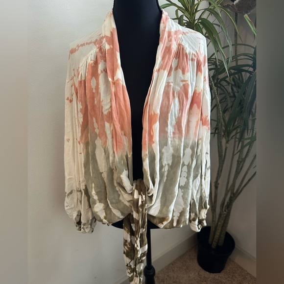 Young Fabulous & Broke Tops - Young Fabulous & Broke Tie-Dye Jacket in Coral and Olive